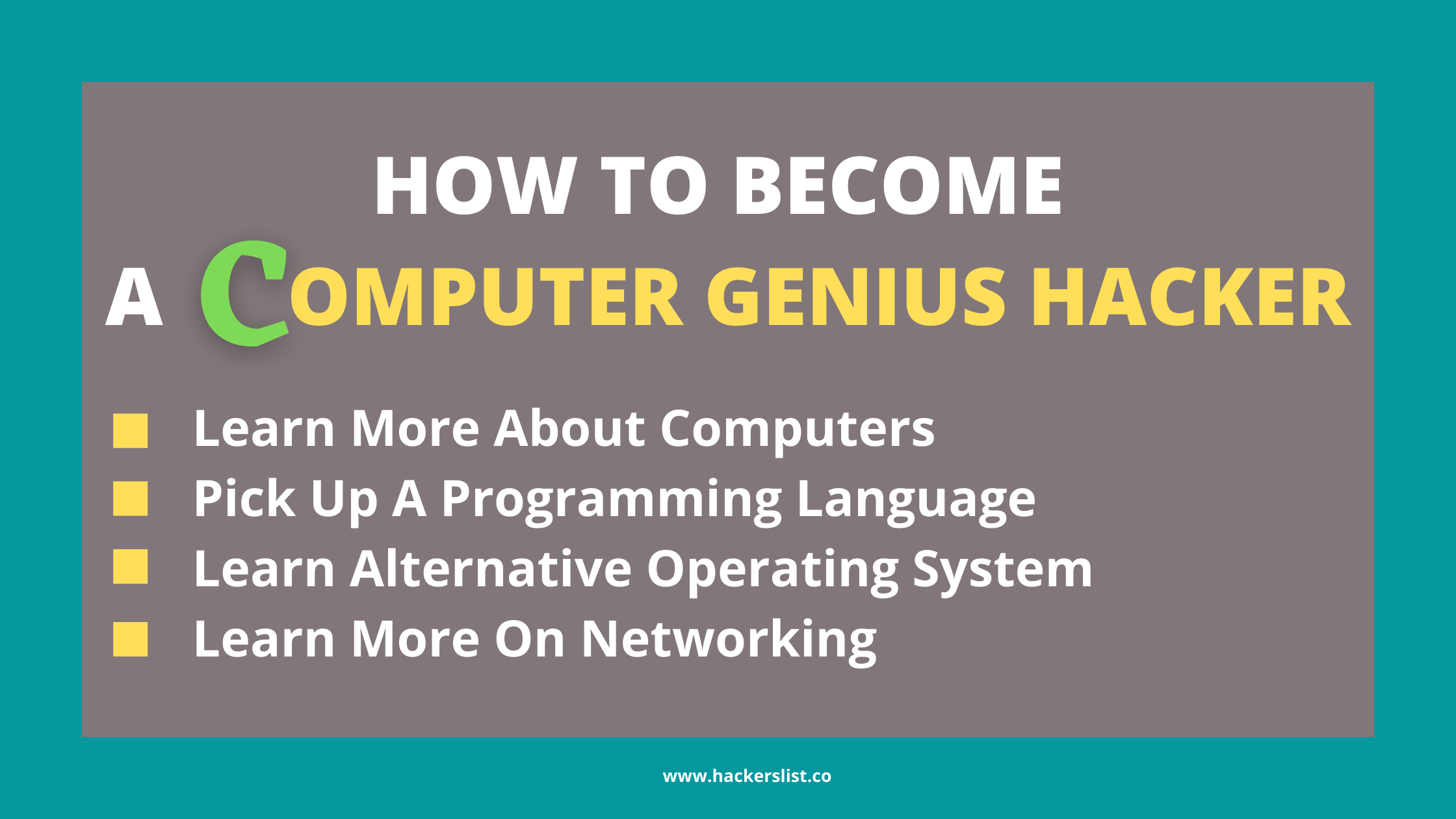 How To Become A Computer Genius Hacker